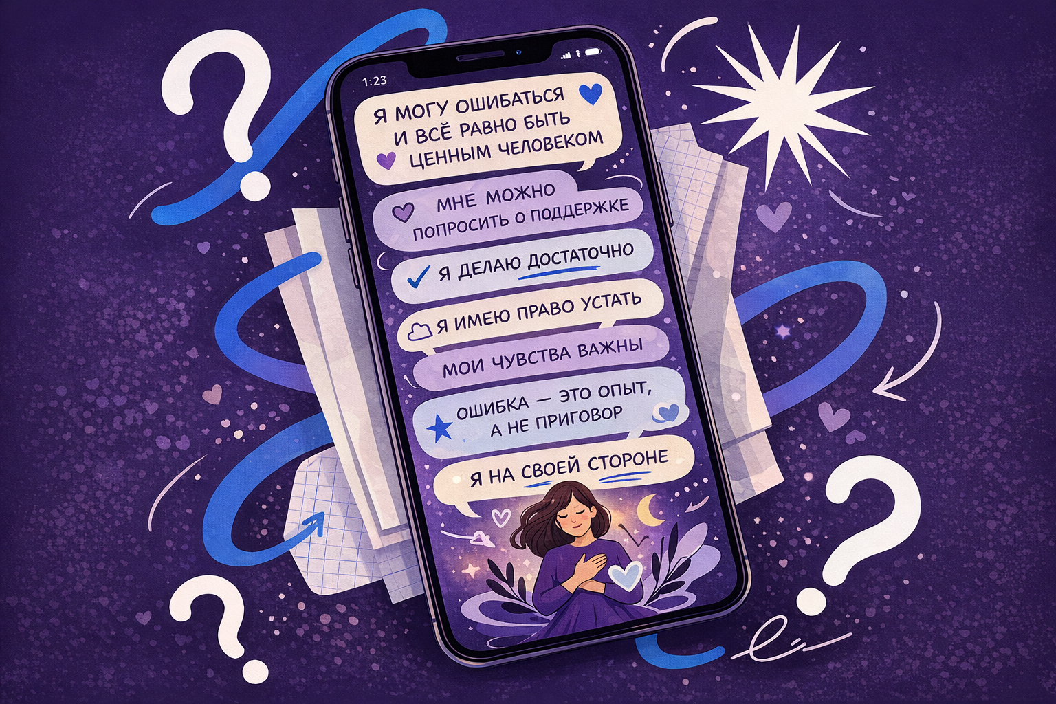 20 фраз самоподдержки, которые помогут успокоиться и перестать себя ругать